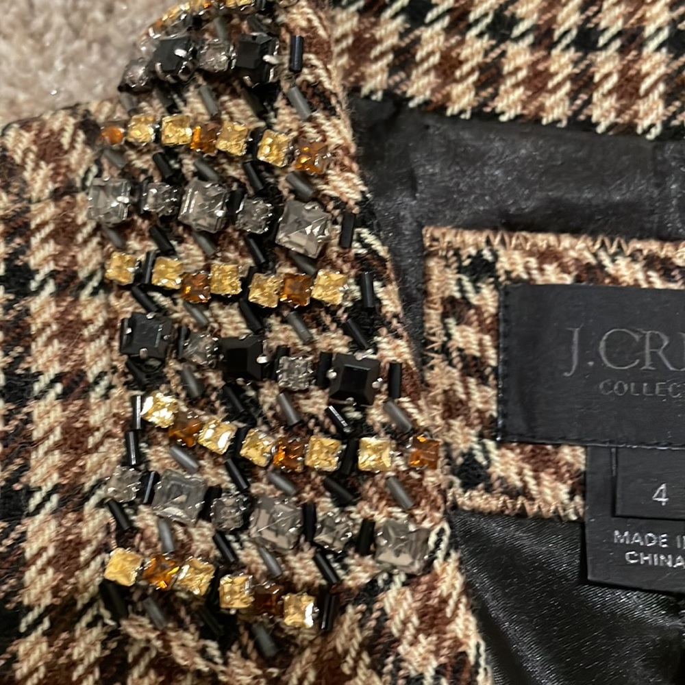 J. Crew women’s blazer with rhinestone details in the collar - Picture 5 of 14